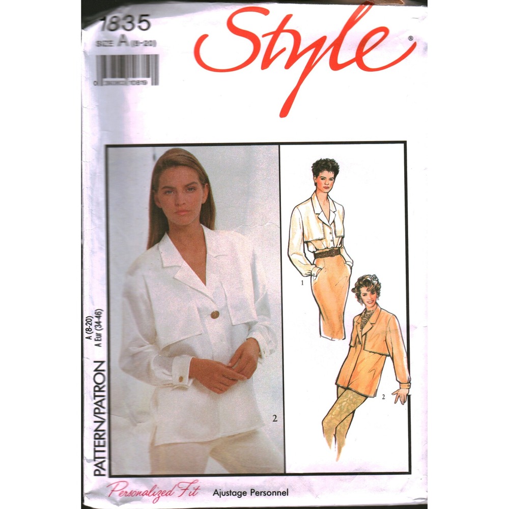 Style 1835 Misses Loose Fitting Shirt Sewing Pattern Sz 8-16 Yoke Detail Blouse